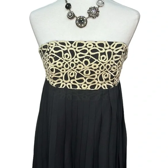 Lilly Pulitzer Jillie Strapless Silk Dress Black - Picture 4 of 11